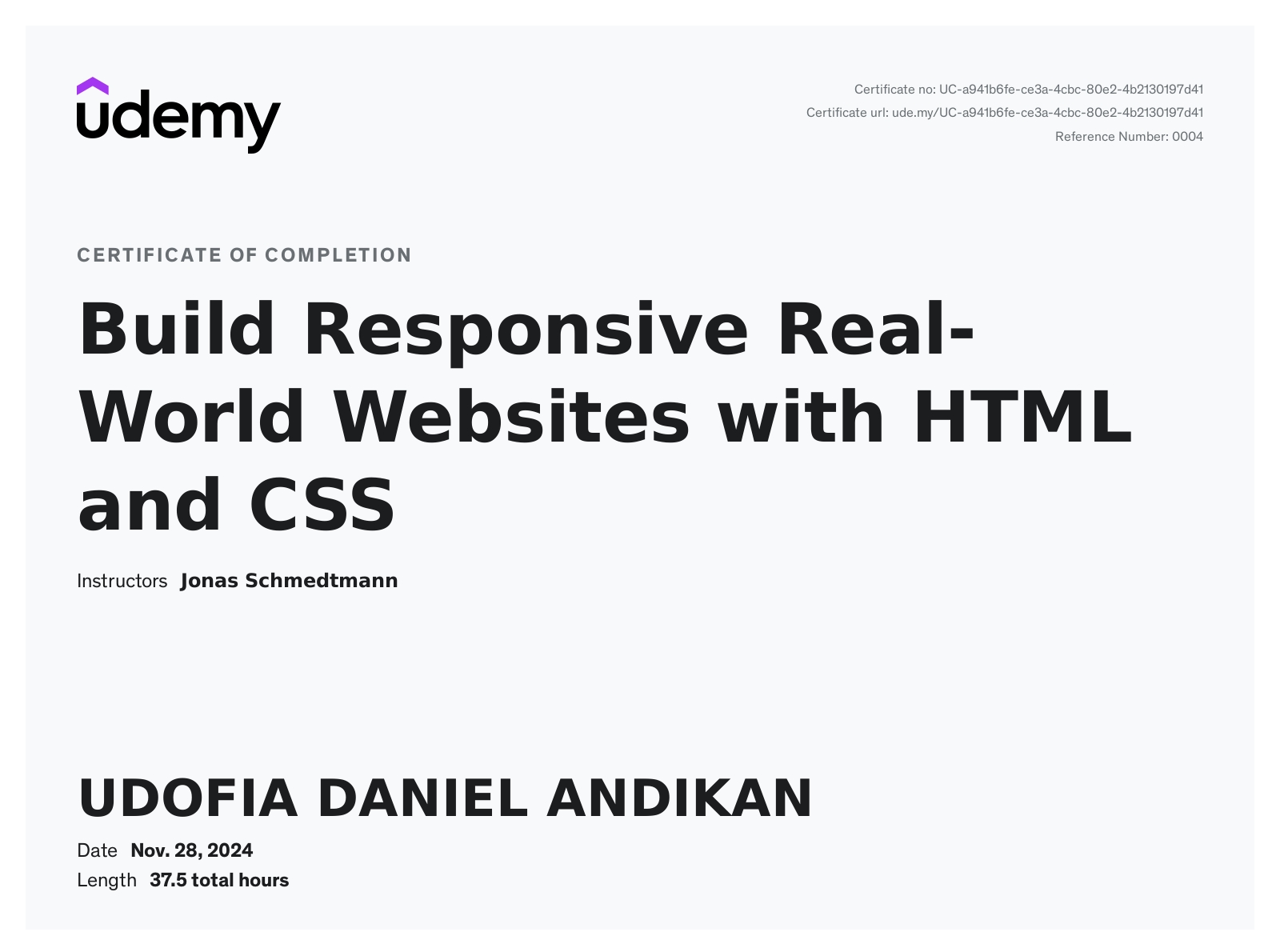 HTML & CSS Certification